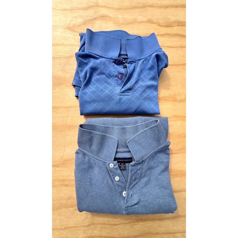 Mens Polo Shirt Bundle Cambridge Classics Cotton Marc Edwards Swift-Dry Blue XXL